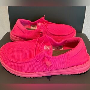 HEYDUDE Womens Wendy Funk Mono Electric Pink Size 11